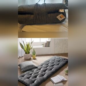 New Chenille Floor Lounger 27" by 74" NWT In Charcoal Color
